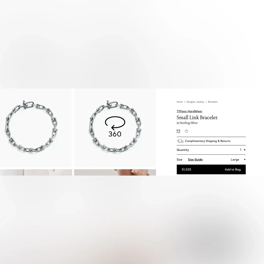 Authentic and Gorgeous Tiffany Hardware Small Chain Link Silver Bracelet! - Picture 3 of 7